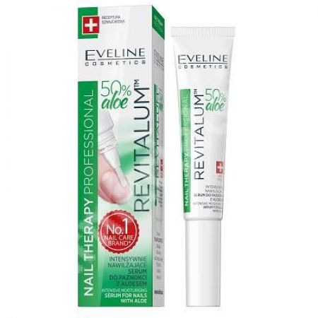 Ser intens hidratant pentru unghii cu 50% aloe Nail Therapy Revitalium, 8 ml, Eveline Cosmetics 