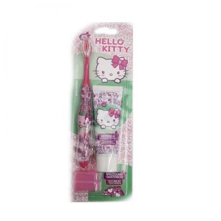 Set Periuta de dinti + Pasta de dinti Hello Kitty, 25 ml, Dentifrico