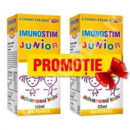 Sirop Imunostim Junior Advanced Kids, 125 ml + 125 ml, Cosmopharm
