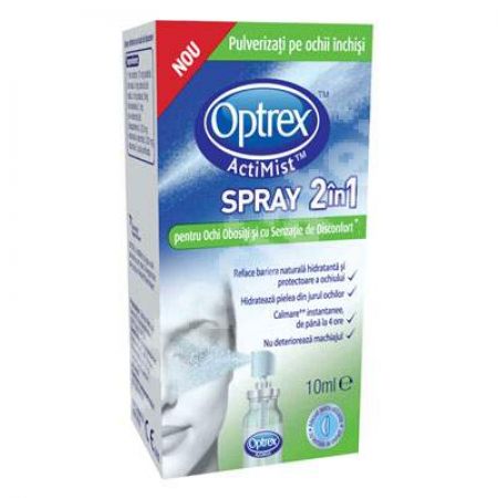 Spray 2in1 pentru ochi obositi si cu senzatie de disconfort Optrex Actimist, 10 ml, Reckitt Benckiser Healthcare