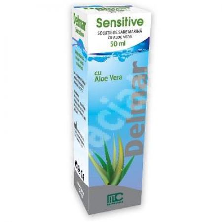 Spray nazal solutie de sare marina cu aloe vera Delmar Sensitive, 50 ml, Medochemie Ltd