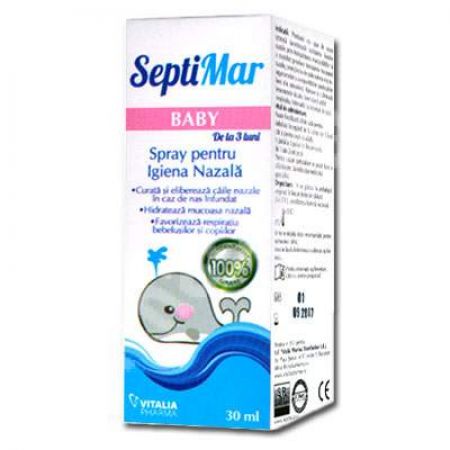 Spray pentru igiena nazala SeptiMar Baby, 30 ml, Viva Pharma