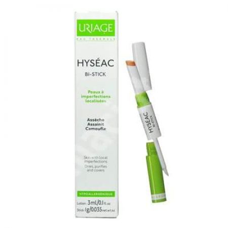 Stick pentru imperfectiunile pielii Hyseac Bi-Stick, 3 ml, Uriage