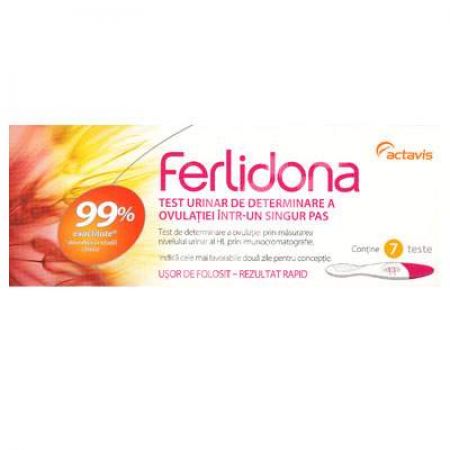 Test urinar de determinare a ovulatiei intr-un singur pas, Ferlidona, 7 teste, Actavis