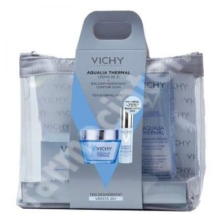 Trusa Crema de zi si Balsam hidratant contur ochi ten normal-mixt Aqualia Thermal, Vichy
