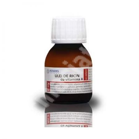 Ulei de ricin cu vitamina A, 50 g, Renans Pharma