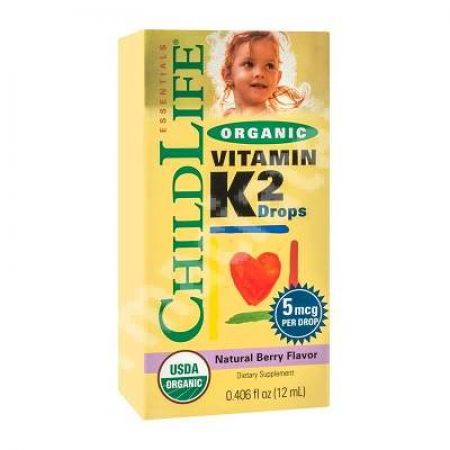 Vitamin K2 pentru copii 15 mcg Childlife Essentials, 12 ml, Secom
