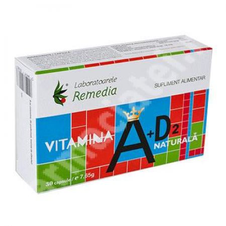 Vitamina A+D2 naturala, 30 capsule, Remedia