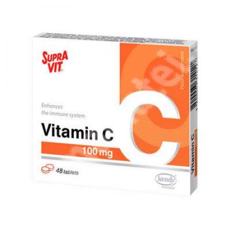 Vitamina C 100mg Supra Vit, 48 tablete, kendy
