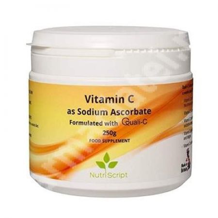 Vitamina C alcalina pura, 250 g, NutriScript