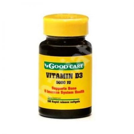 Vitamina D3 5000 IU Good Care, 100 capsule, Farmex Company