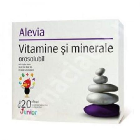 Vitamine si minerale orosolubile Junior, 20 plicuri, Alevia