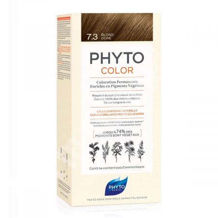 Vopsea permanenta pentru par Phytocolor, Golden Blonde (blond auriu) 7.3, 50 ml, Phyto 