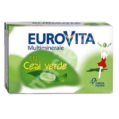 Multiminerale cu Ceai Verde, 30 comprimate, Eurovita