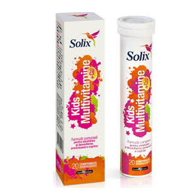 Multivitamine + Ca pentru copii Solix, 20 comprimate effervescente, Health Advisors