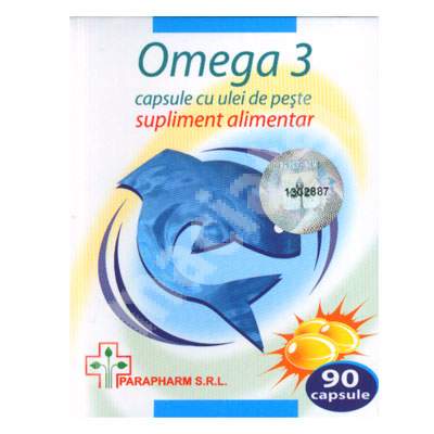 Omega 3 cu ulei de Peste 1500mg, 90 capsule, Parapharm