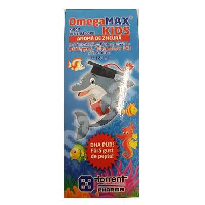 OmegaMax Kids sirop cu aroma de zmeura, 125 ml, Torrent Pharma