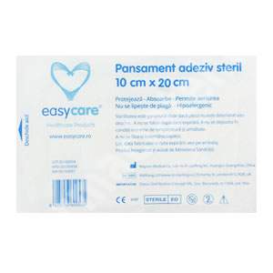Pansament adeziv steril cu tampon absorbant, 10 x 20 cm, EasyCare