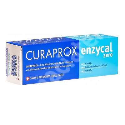 Pasta de dinti cu enzime si fara fluor EnzyCal Zero, 75 ml, Curaprox