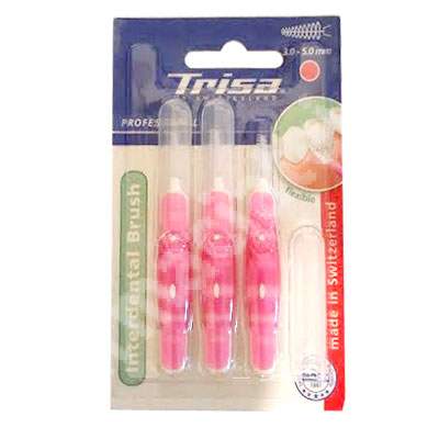 Periute interdentare roz, 3-5 mm, 3 bucati, Trisa