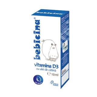 Picaturi Bebicina cu Vitamina D3 si Extract de Catina, 10 ml, Omega Pharma