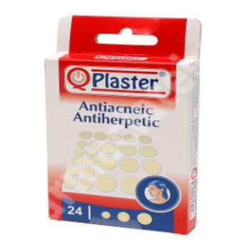 Plasture antiacneic si antiherpetic Qplaster, 24 bucati, Sarah Farm