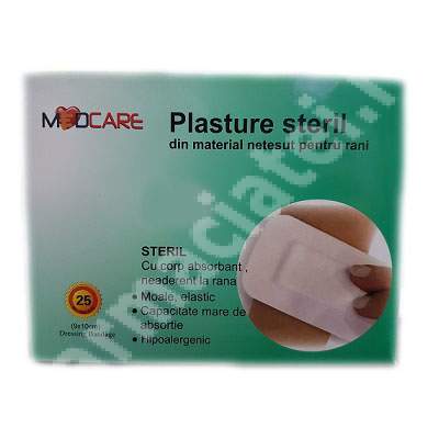 Plasture steril, 9 x 10 cm, 25 bucati, Medcare