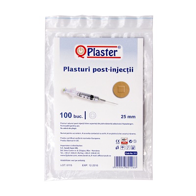 Plasturi post-injectii QPlaster, 100 bucati, QPlaster 