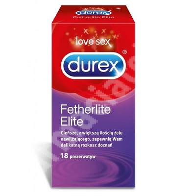 Prezervative Fetherlite Elite, 18 bucati, Durex