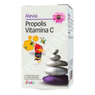 Propolis Vitamina C cu Echinacea Junior, 20 comprimate, Alevia