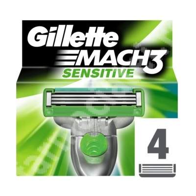 Rezerve Gillette Mach3 Sensitive, 4 bucati, P&G