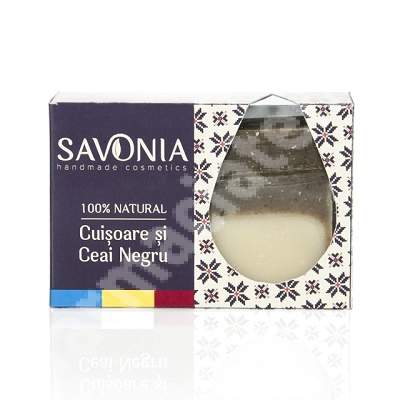 Sapun 100% natural cu extract de cuisoare si ceai negru, 90 g, Savonia