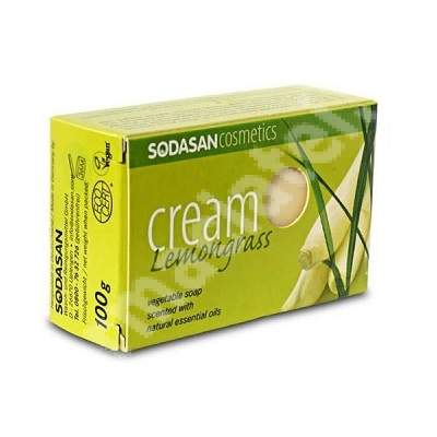 Sapun bio Cream Lemongrass, 100 g, Sodasan Cosmetics