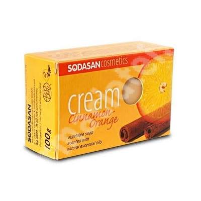 Sapun bio Cream Scortisoara-Portocal, 100 g, Sodasan Cosmetics