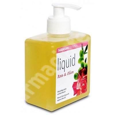 Sapun bio lichid Trandafiri-Masline, 300 ml, Sodasan Cosmetics