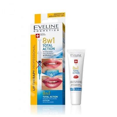 Ser pentru volumul buzelor Total Action Lip Therapy 8IN1, 12 ml, Eveline Cosmetics
