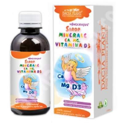 Sirop cu minerale Ca Mg si Vitamina D3 Ingerasul, 200 ml, Dacia Plant