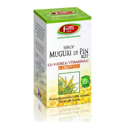 Sirop Muguri de Pin cu miere si propolis, 100 ml, Fares