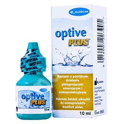 Solutie lubrifianta, umidifianta si osmoprotectoare pentru ochi Optive Plus, 10 ml, Allergan