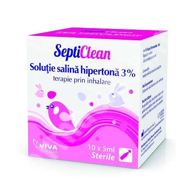 Solutie salina hipertona 3% SeptiClean, 10 x 5 ml, Viva Pharma