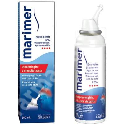 Spray fluidifiant nazal, rinofaringita si sinuzita acuta Marimer, 100 ml, Gilbert