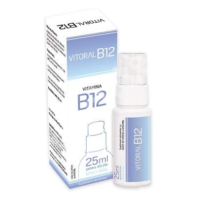 Spray oral pentru adulti Vitoral B12, 25 ml, Vitalogic 
