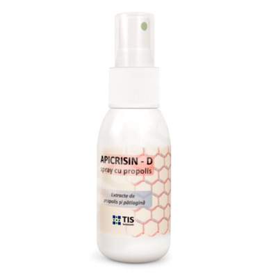 Spray cu propolis si patlagina, Apicrisin-D, 50 ml, Tis Farmaceutic