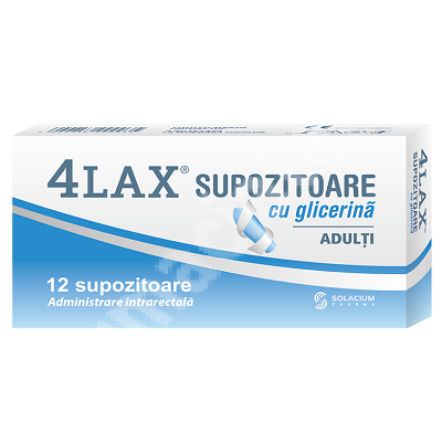 Supozitoare cu glicerina pentru adulti 4Lax, 12 bucati, Solacium Pharma