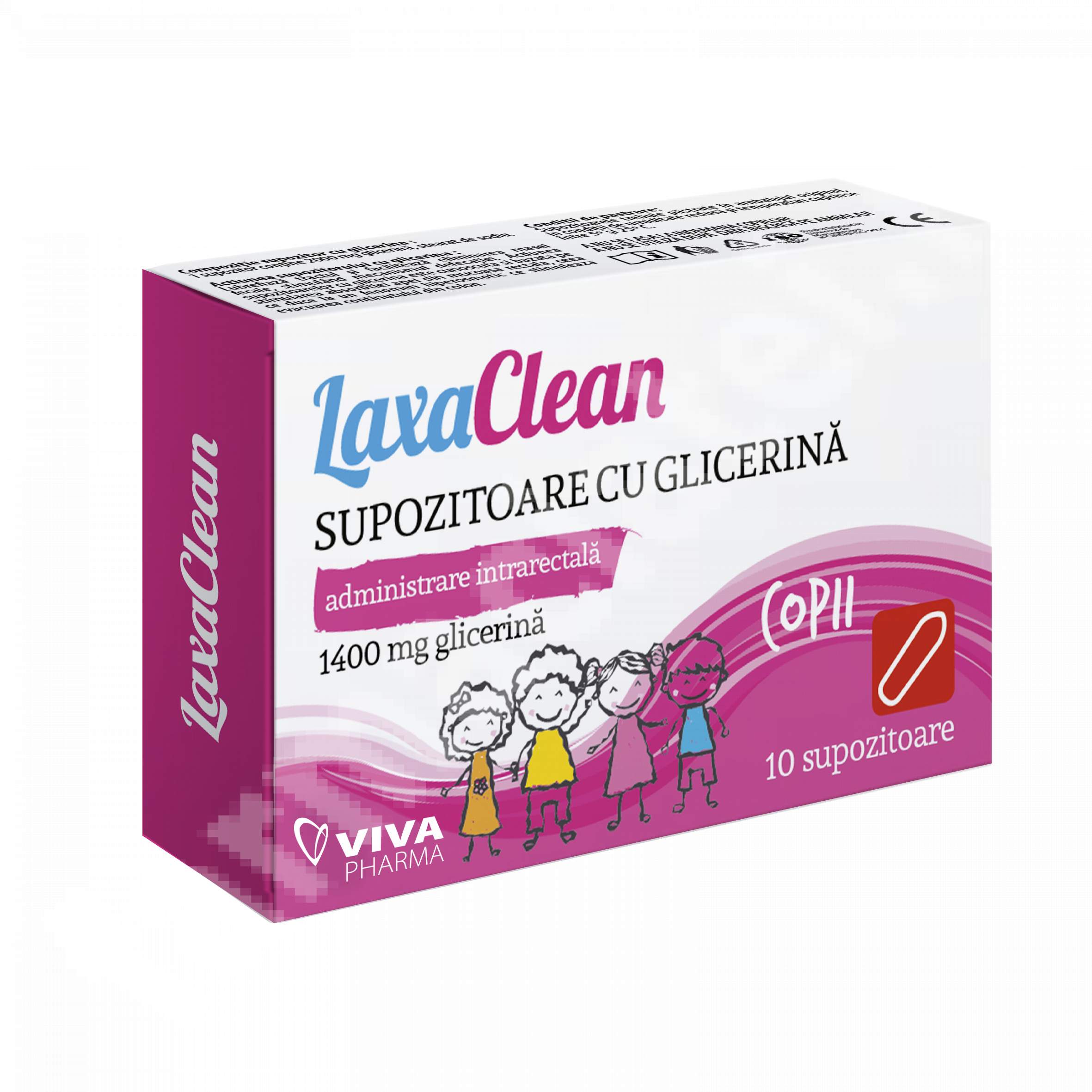 Supozitoare cu glicerina pentru copii LaxaClean, 10 bucati - Viva Pharma