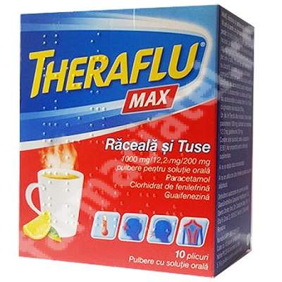 Theraflu Max Raceala Si Tuse 10 Plicuri Gsk Farmacia Tei