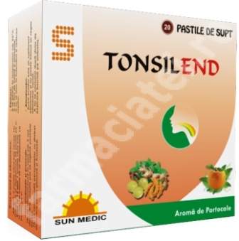 Tonsilend cu aroma de portocale, 20 tablete, Sun Wave Pharma