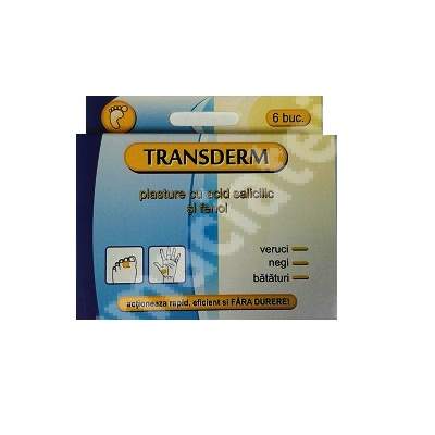 Transderm plasture cu acid salcilic, 6 bucati, Cbf Optim Trading