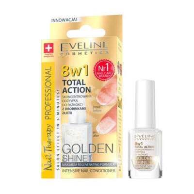 Tratament profesional 8in1 Golden Shine Nail Therapy, 12 ml, Eveline Cosmetics