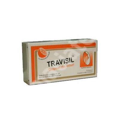 Dropsuri antitusive din plante medicinale cu aroma de portocale Travisil Lozenges, 16 bucati, Plethico Pharm